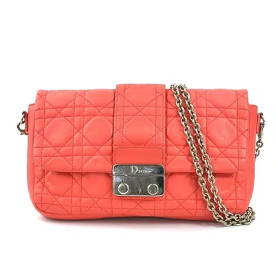 Shop Dior Cannage Lady Red Leather Shoulder Bag ()