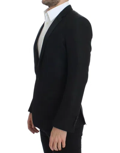 Shop Dolce & Gabbana Elegant Martini Slim Fit Blazer Men's Jacket In Black