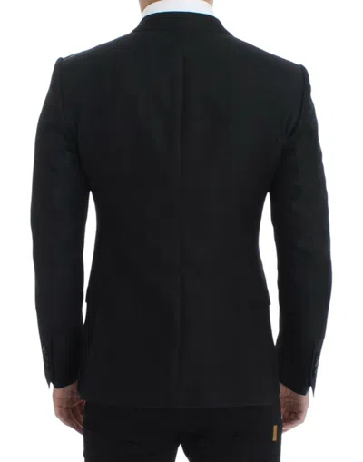 Shop Dolce & Gabbana Elegant Martini Slim Fit Blazer Men's Jacket In Black