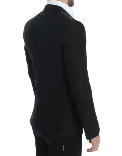 Shop Dolce & Gabbana Elegant Martini Slim Fit Blazer Men's Jacket In Black