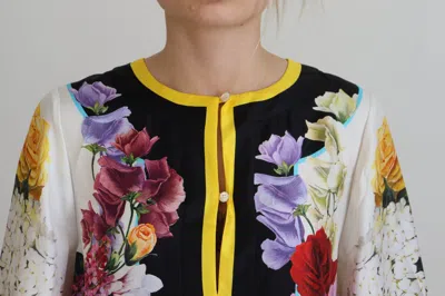 Shop Dolce & Gabbana Elegant Silk Long Sleeve Kaftan Women's Dress In Multicolor