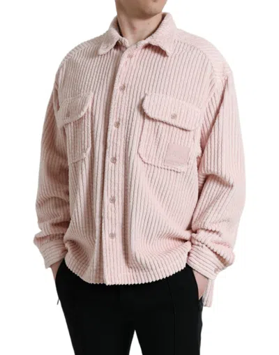Shop Dolce & Gabbana Elegant Cotton Shirt Sweater In Men's Pink