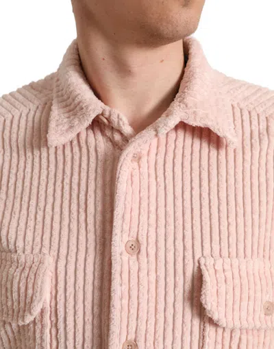 Shop Dolce & Gabbana Elegant Cotton Shirt Sweater In Men's Pink