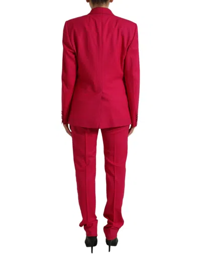Shop Dolce & Gabbana Red Martini Wool Slim Fit 3 Piece Women's Suit