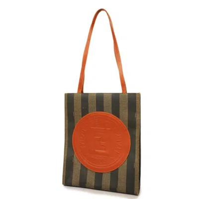 Shop Fendi Brown Canvas Shoulder Bag ()