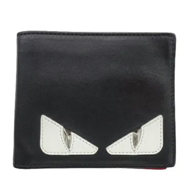 Shop Fendi Monster Black Leather Wallet  ()