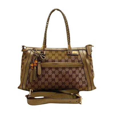 Shop Gucci Gg Canvas Beige Canvas Tote Bag ()