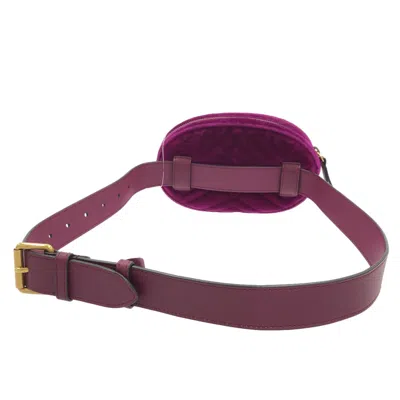 Shop Gucci Gg Marmont Purple Velvet Clutch Bag ()
