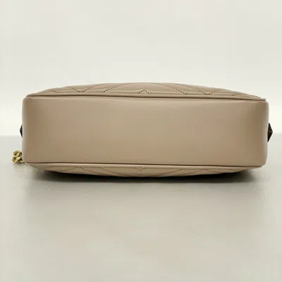Shop Gucci Marmont Pm Shoulder Bag Beige Leather Shopper Bag ()