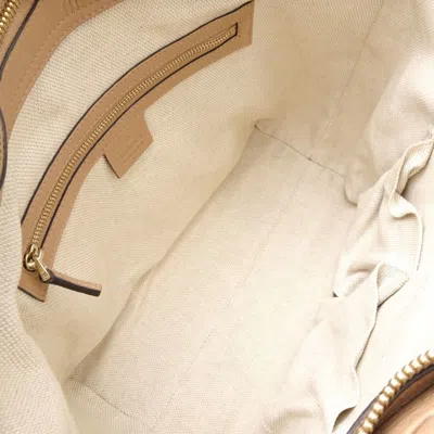 Shop Gucci Soho Beige Canvas Tote Bag ()