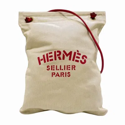 Shop Hermes Hermès Aline Beige Canvas Shoulder Bag ()