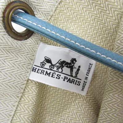 Shop Hermes Hermès Aline Beige Cotton Shopper Bag ()