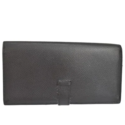 Shop Hermes Hermès Béarn Black Leather Wallet  ()