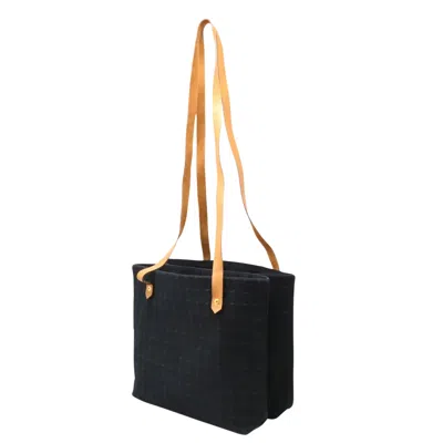 Shop Hermes Hermès Black Canvas Shoulder Bag ()