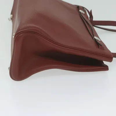 Shop Hermes Hermès Cabana Red Leather Shoulder Bag ()