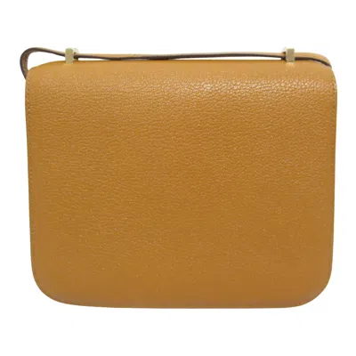 Shop Hermes Hermès Constance Brown Leather Shoulder Bag ()
