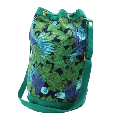 Shop Hermes Hermès Drawstring Multicolour Canvas Shoulder Bag ()