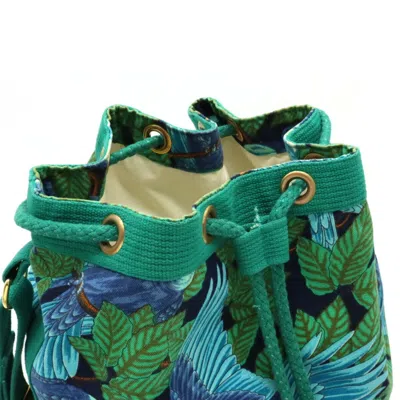 Shop Hermes Hermès Drawstring Multicolour Canvas Shoulder Bag ()