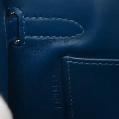 Shop Hermes Hermès Kelly Navy Leather Clutch Bag ()