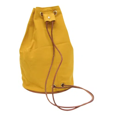 Shop Hermes Hermès Polochon Mimil Yellow Cotton Shoulder Bag ()