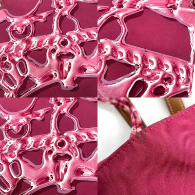 Shop Hermes Hermès Silk City Pink Silk Shoulder Bag ()