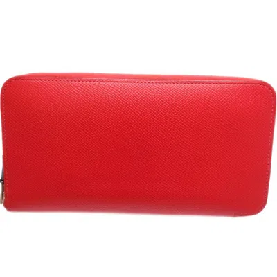 Shop Hermes Hermès Silk'in Red Leather Wallet  ()