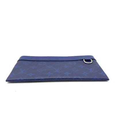 Pre-owned Louis Vuitton Discovery Blue Leather Wallet  ()