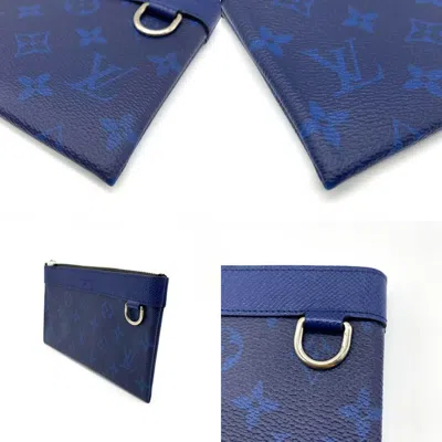 Pre-owned Louis Vuitton Discovery Blue Leather Wallet  ()