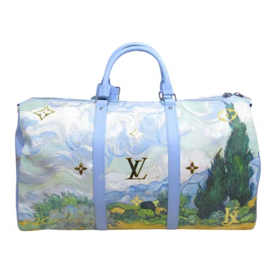 Pre-owned Louis Vuitton Keepall Blue Canvas Travel Bag ()