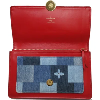 Pre-owned Louis Vuitton Portefeuille Flor Blue Denim - Jeans Shoulder Bag ()