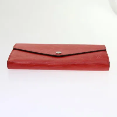 Pre-owned Louis Vuitton Portefeuille Sarah Red Leather Wallet  ()
