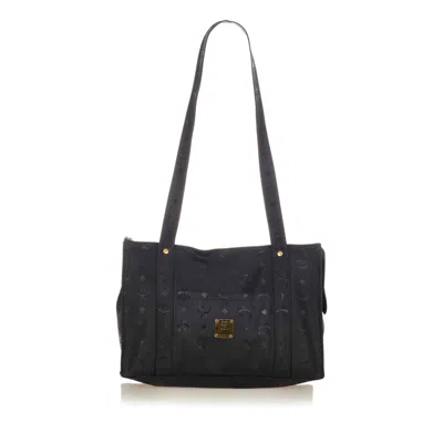 Shop Mcm Black Visetos Nylon Shoulder Bag ()