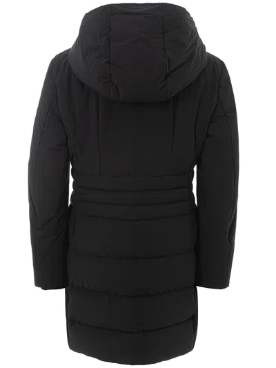 Shop Peuterey Elegant Long Quilted Black Women's Jacket