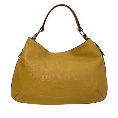 Shop Prada Beige Leather Tote Bag ()
