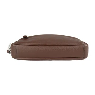 Shop Prada Brown Leather Clutch Bag ()