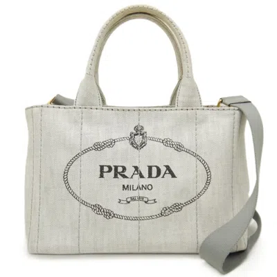 Shop Prada Grey Denim - Jeans Tote Bag ()
