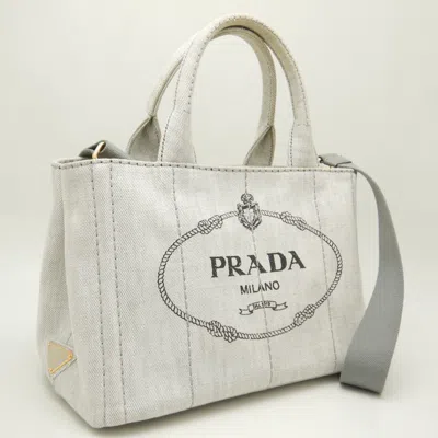 Shop Prada Grey Denim - Jeans Tote Bag ()