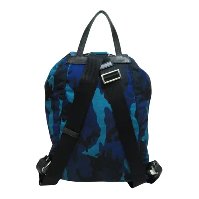 Shop Prada Re-nylon Blue Synthetic Backpack Bag ()
