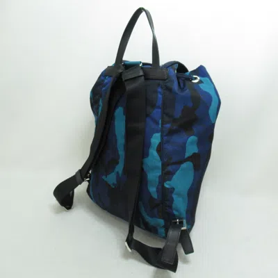 Shop Prada Re-nylon Blue Synthetic Backpack Bag ()