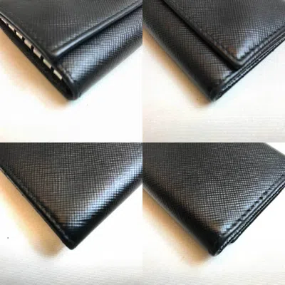 Shop Prada Saffiano Black Leather Wallet  ()