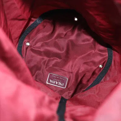 Shop Prada Tessuto Burgundy Synthetic Shoulder Bag ()