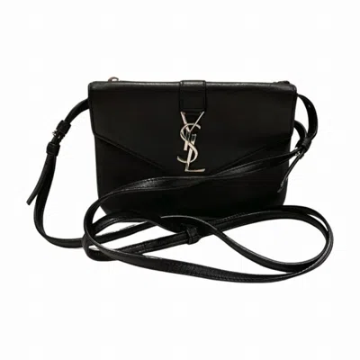 Shop Saint Laurent Black Leather Shoulder Bag ()