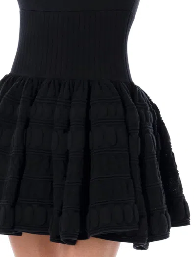 Shop Alaïa Crinoline Mini Dress In Black