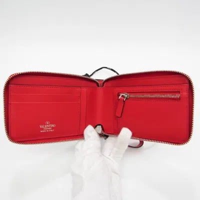 Shop Valentino Garavani Vltn Red Leather Wallet  ()