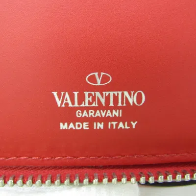 Shop Valentino Garavani Vltn Red Leather Wallet  ()