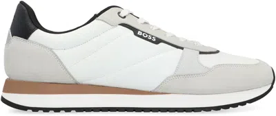 Shop Hugo Boss Boss Kai Fabric Low-top Sneakers In White