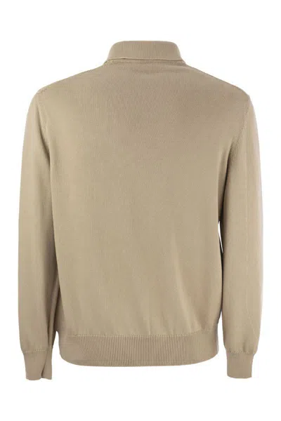 Shop Brunello Cucinelli Suede Shirt-style Cardigan With Pockets In Sand
