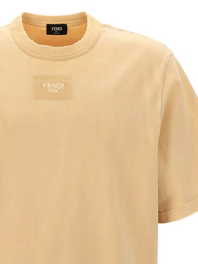 Shop Fendi T-shirt In Beige