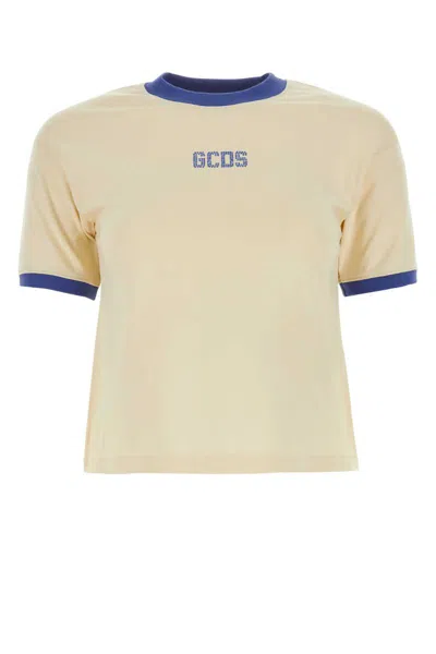 Shop Gcds T-shirt In Beige O Tan