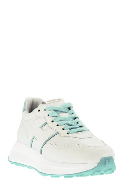 Shop Hogan H641 - Leather Sneakers In White/water